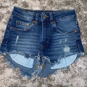 Frayed jean shorts